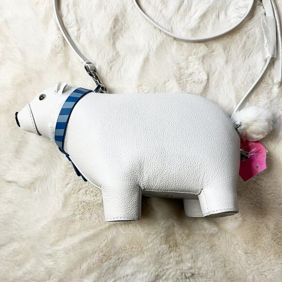 Kate Spade New York Arctic Friends Polar Bear Crossbody Leather Bag NWT - Picture 4 of 15